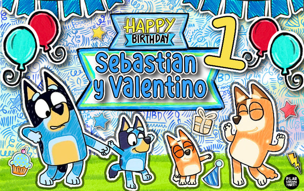 Personalized Party Banner Bluey 2