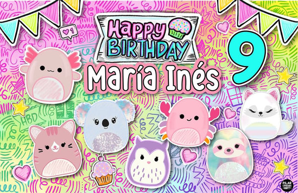 Personalized Party Banner Squishmallow