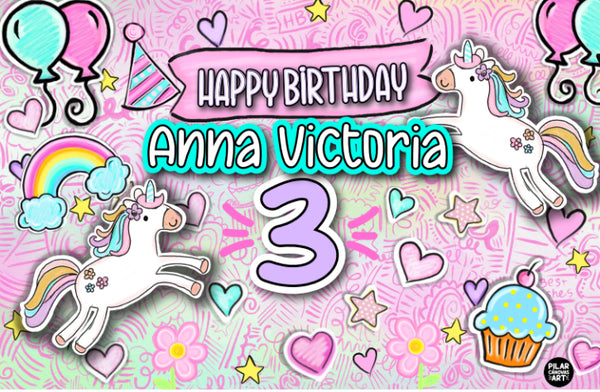 Personalized Party Banner Unicorn 1