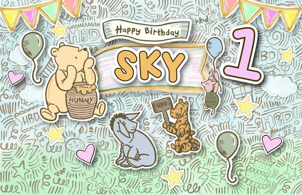 Personalized Party Banner Winnie Pooh 2