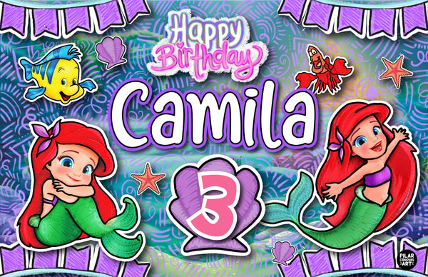 Personalized Party Banner Little Mermaid 5