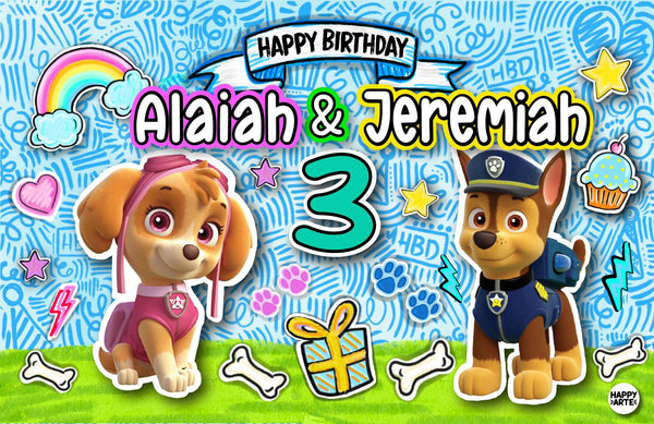 Personalized Party Banner Chase and Sky