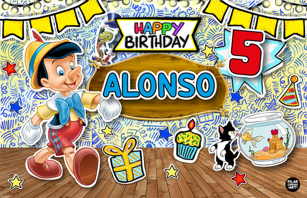 Personalized Party Banner Pinocchio