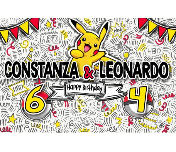 Personalized Party Banner Pokemon 6