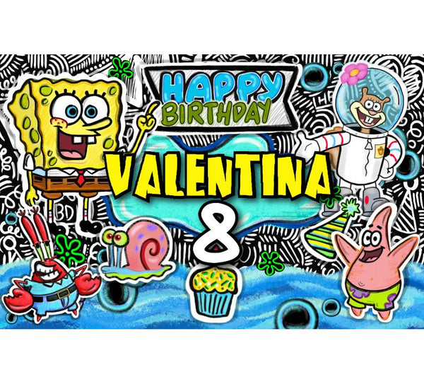 Personalized Party Banner Sponge Bob Square Pants