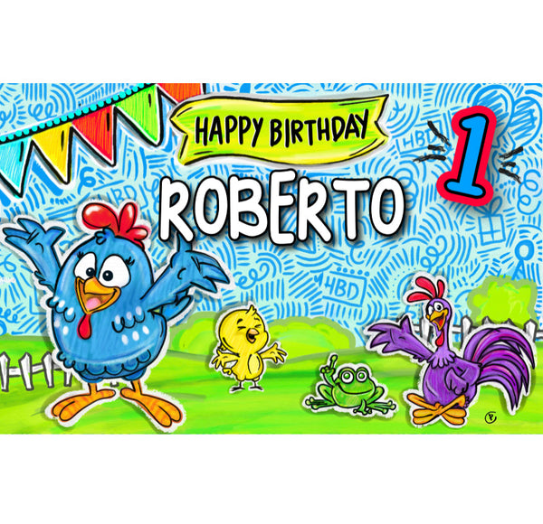 Personalized Party Banner Lottie Dottie Chicken 2