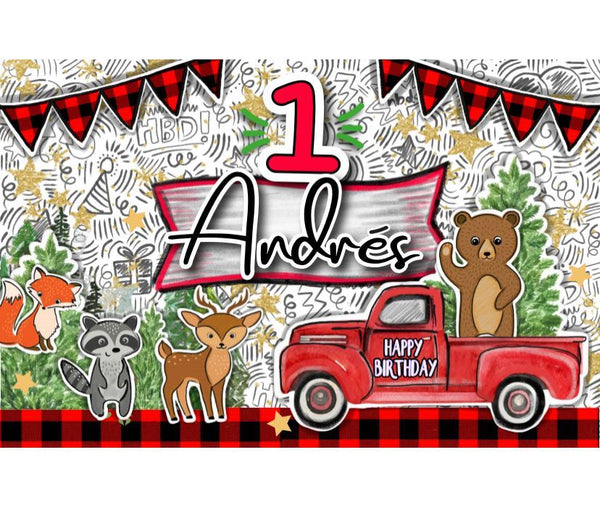 Personalized Party Banner Animales woods