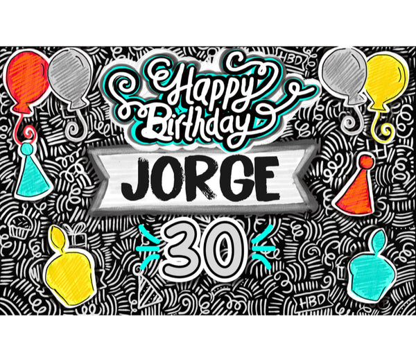 Personalized Party Banner Birthday Party Men