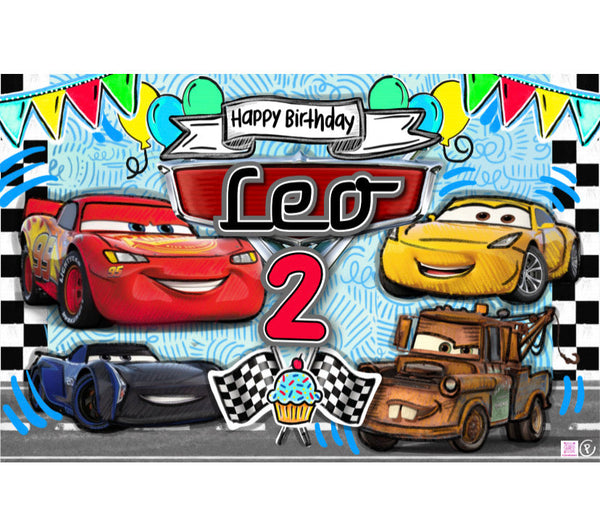 Personalized Party Banner Cars 2