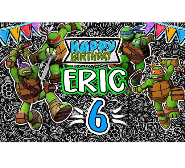 Personalized Party Banner Teenage Mutant Ninja Turtles 1