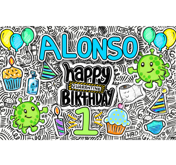 Personalized Party Banner Cuarentena Niño