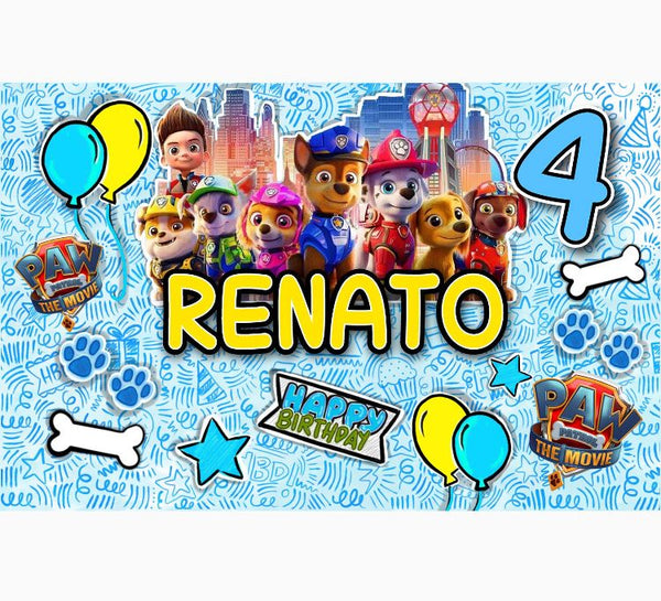 Personalized Party Banner Paw Patrol Movie