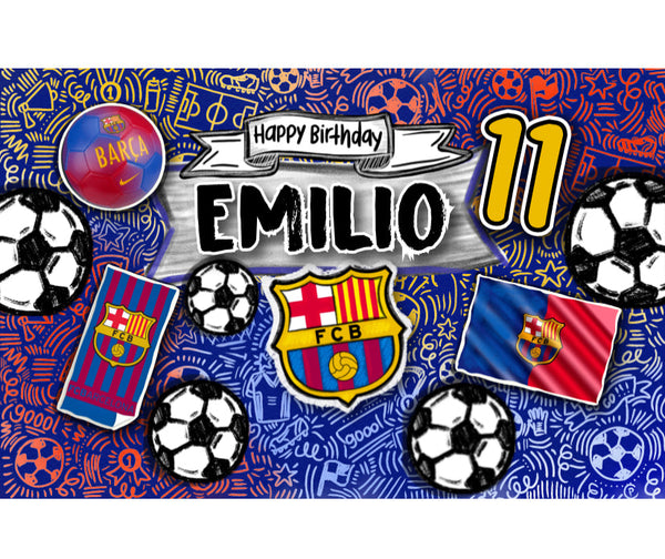 Personalized Party Banner Soccer Barcelona