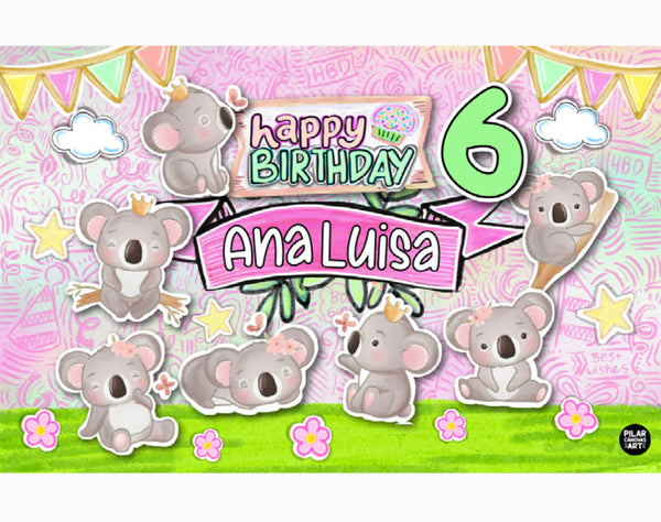 Personalized Party Banner Koalas