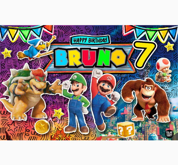 Personalized Party Banner Mario Bros Movie 1