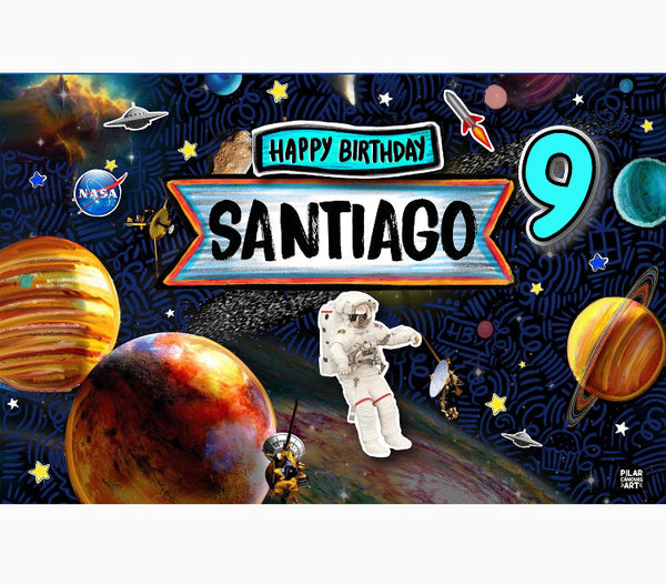 Personalized Party Banner Planets Nasa