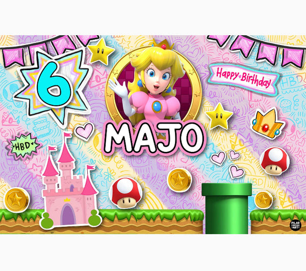 Personalized Party Banner Princess Peach 1