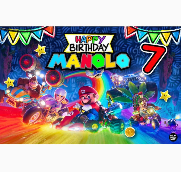 Personalized Party Banner Mario Bros Movie 2