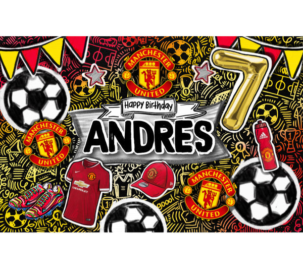 Personalized Party Banner Soccer Manchester United