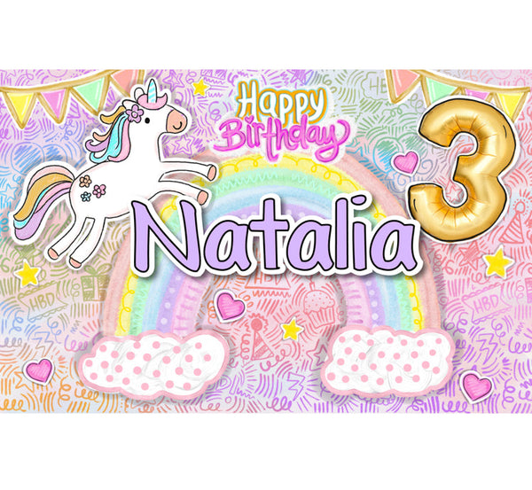 Personalized Party Banner Unicorn 3