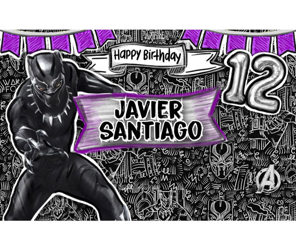 Personalized Party Banner Black Panther