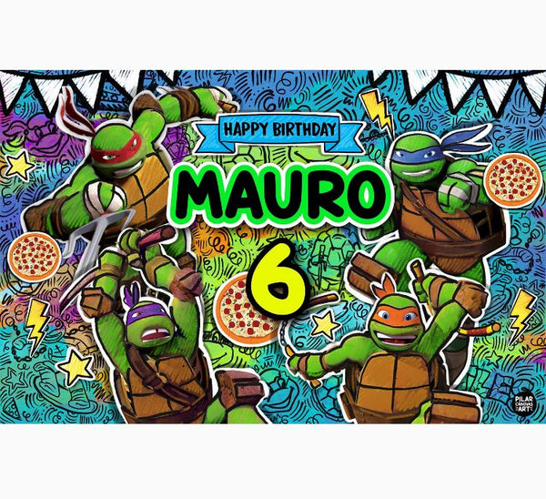 Personalized Party Banner Teenage Mutant Ninja Turtles 2