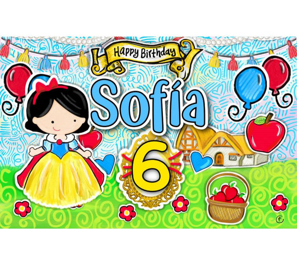 Personalized Party Banner Snow White 1