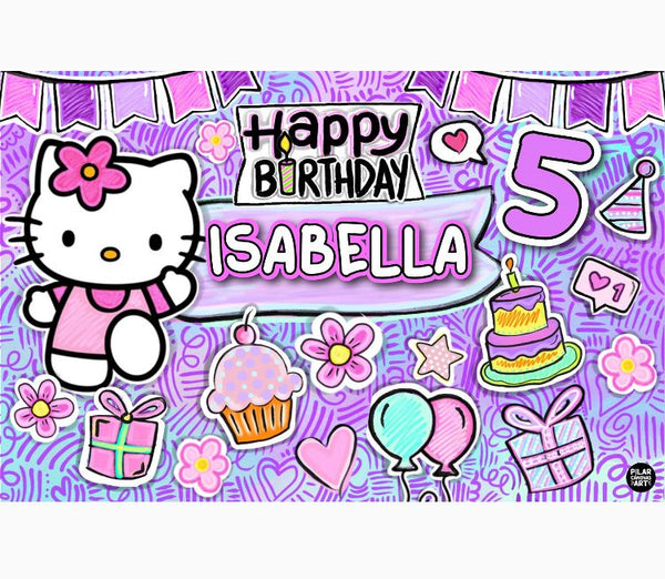 Personalized Party Banner Kitty 4