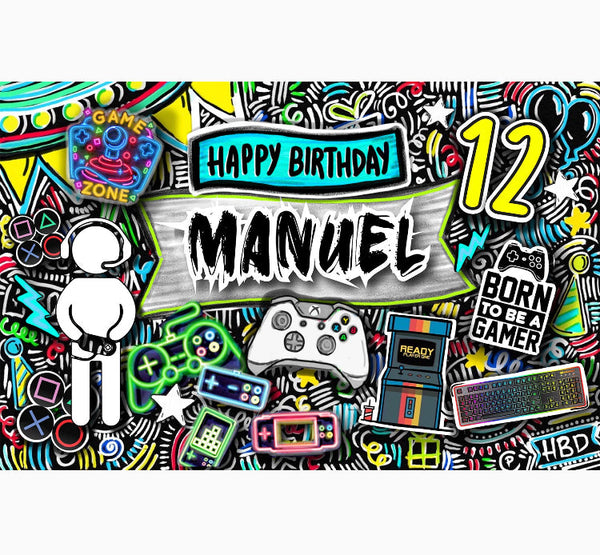 Personalized Party Banner Gamer