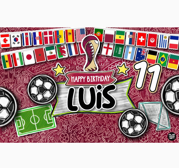 Personalized Party Banner Qatar 4 World Cup 2022