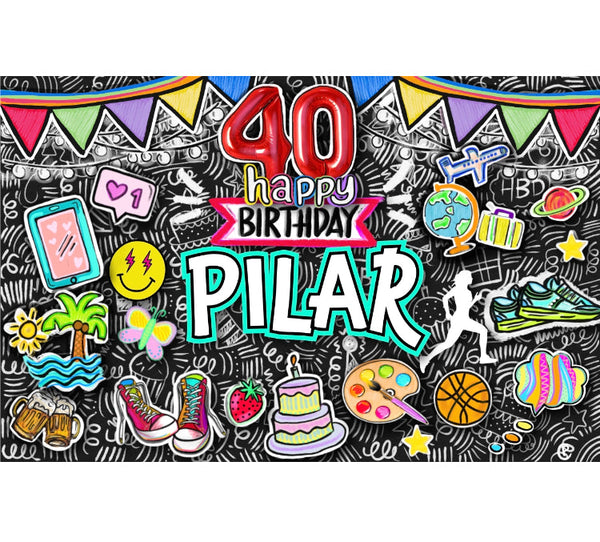 Personalized Party Banner 40 happy bday