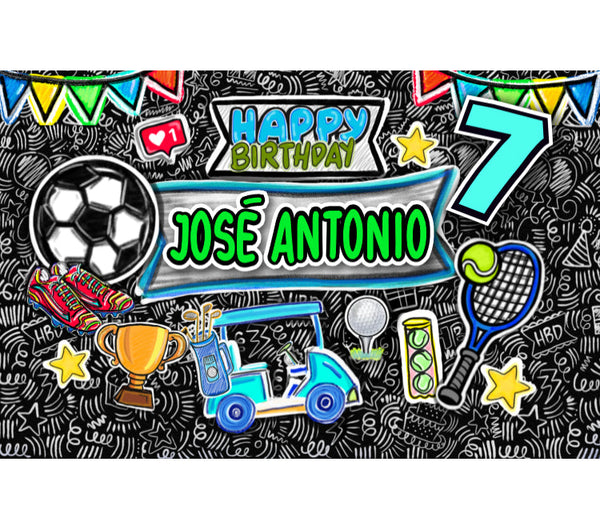 Personalized Party Banner Sports I like 4