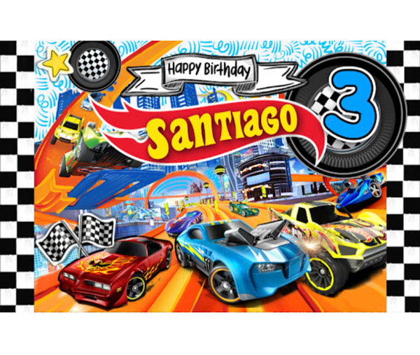 Personalized Party Banner Hot Wheels