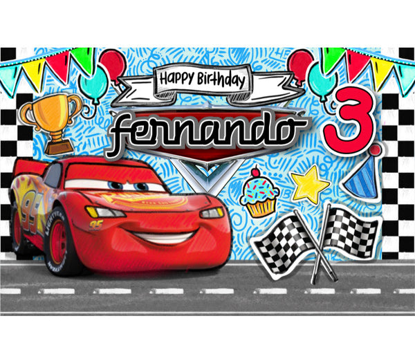 Personalized Party Banner Cars 1