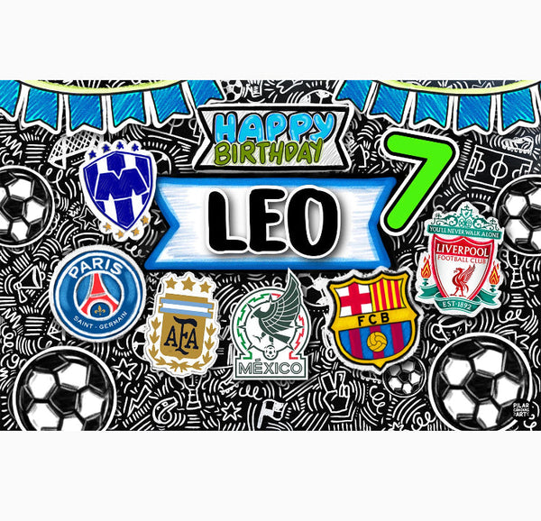 Personalized Party Banner Soccer Teams I like