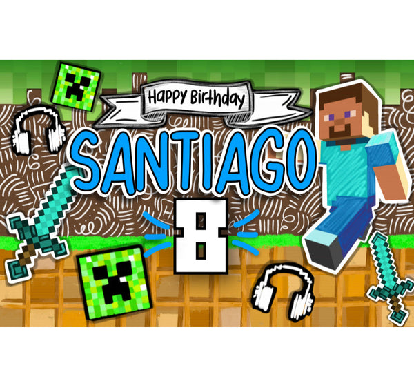 Personalized Party Banner Minecraft 1