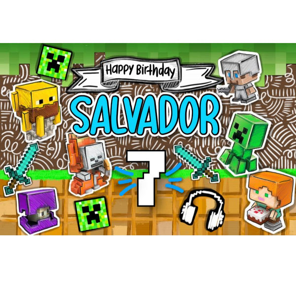 Personalized Party Banner Minecraft 2