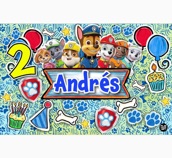 Personalized Party Banner Paw Patrol 3