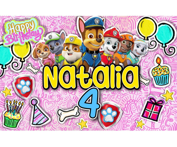 Personalized Party Banner Paw Patrol 4