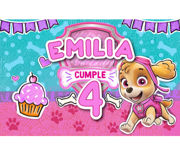 Personalized Party Banner Paw Patrol Sky 1