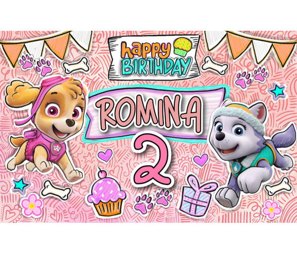 Personalized Party Banner Paw Patrol Sky Everest