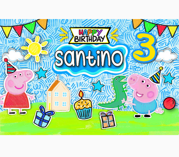 Personalized Party Banner Peppa Pig 1