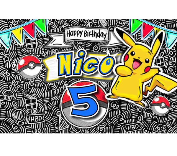 Personalized Party Banner Pikachu