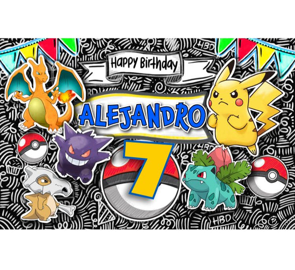 Personalized Party Banner Pokemon 2