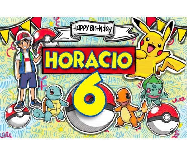 Personalized Party Banner Pokemon 3