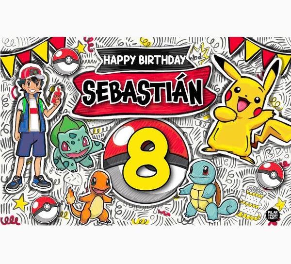 Personalized Party Banner Pokemon 4