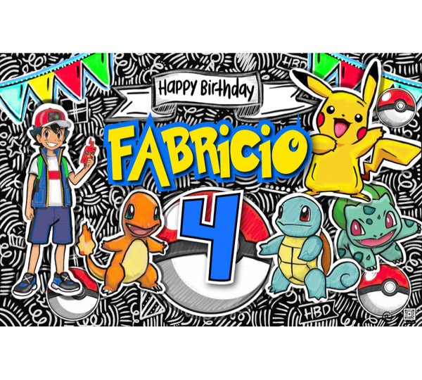 Personalized Party Banner Pokemon