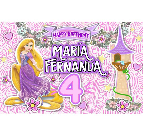 Personalized Party Banner Untangled Rapunzel