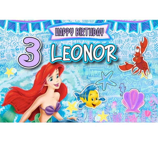 Personalized Party Banner Little Mermaid 2