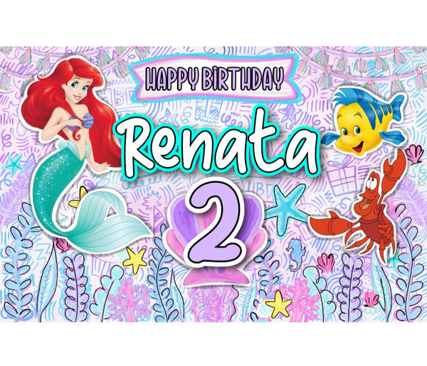 Personalized Party Banner Little Mermaid 3